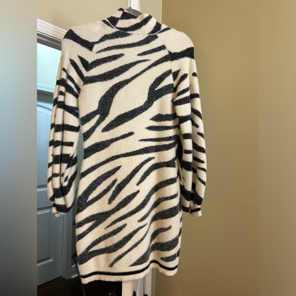 Bardot Zebra Print Mock Neck Sweater Dress - Picture 2 of 4